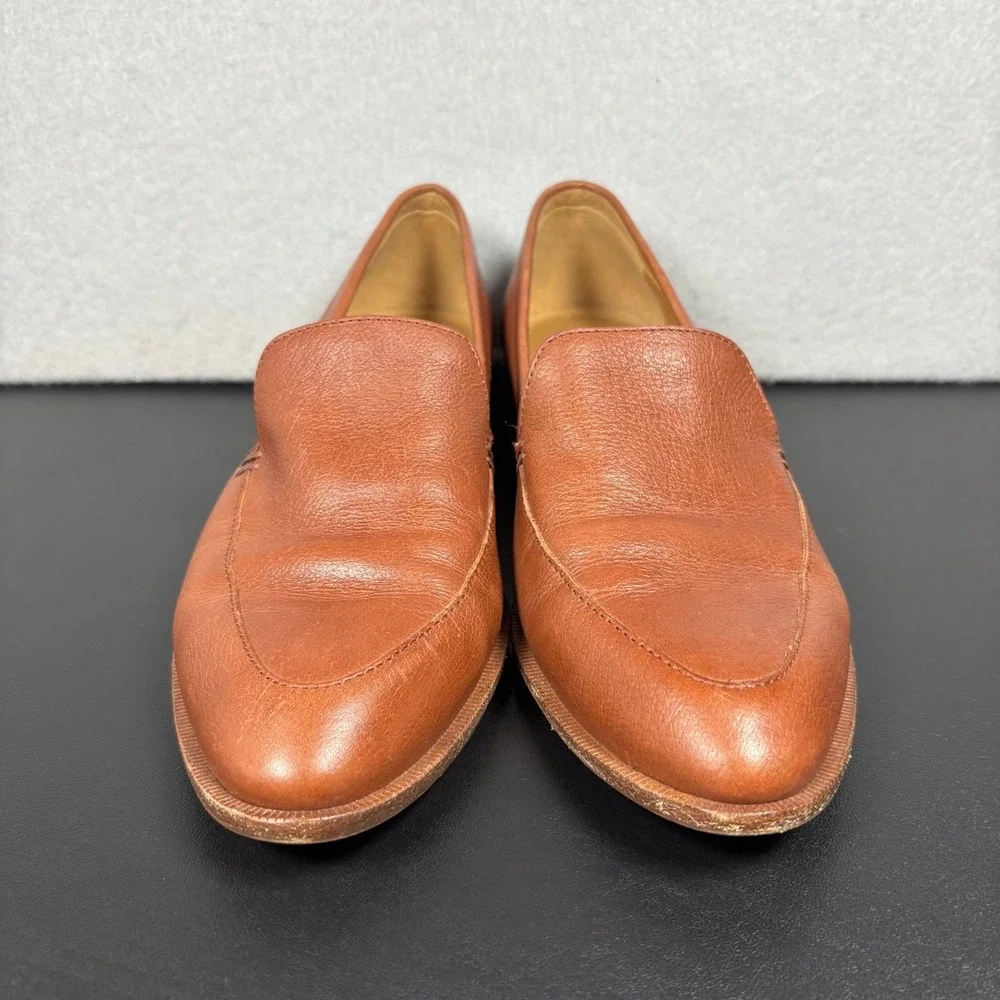 MADEWELL Womens Size 6.5 The Frances Brown Leather Pointed Toe Loafers Slip On